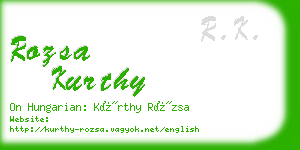 rozsa kurthy business card